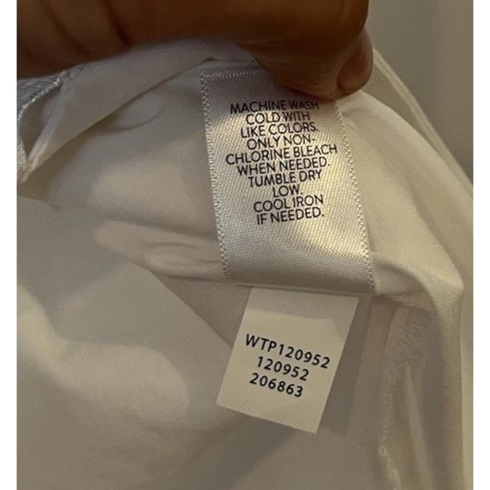 J Jill White Shirt Collection 3/4 Puff Sleeve Peasant Blouse Size Small Petite - Picture 8 of 10